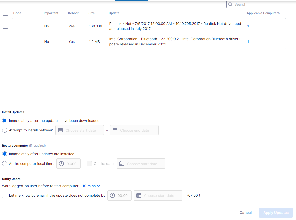 Windows Update Management Splashtop Business Support