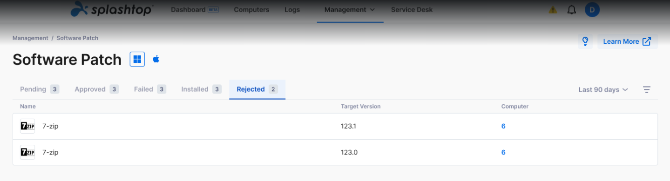 Software Patch – Splashtop Business - Support