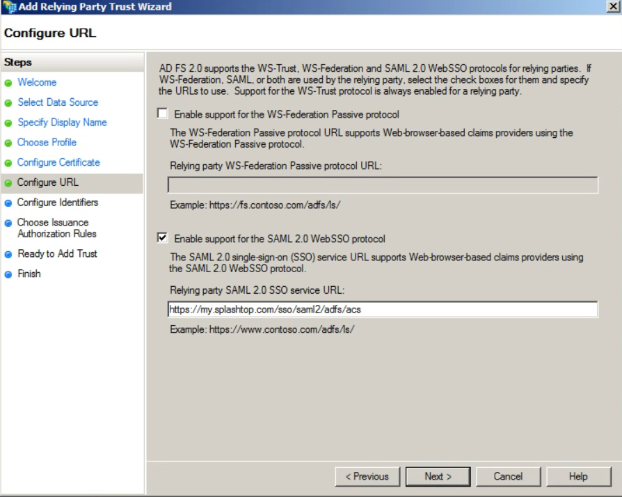 Sso Setup Adfs Saml 2 0 Splashtop Business Support