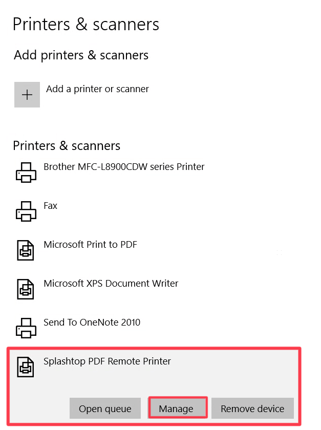 Splashtop PDF Remote Printer is Saving as PDF instead of Printing