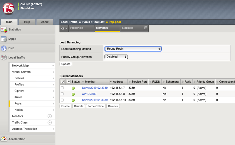 Support RDP connections with F5 Big IP Load Traffic Manager