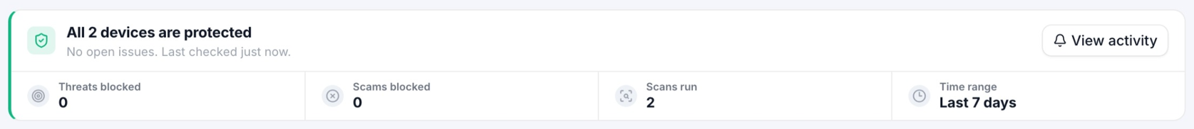 Dashboard summary