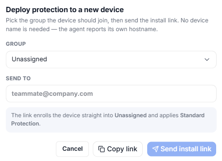 Deploy agent via email 2