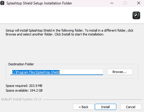 Installer step 2