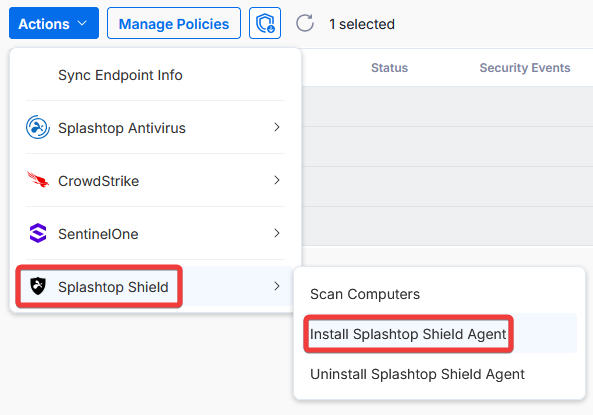 Install via Splashtop integration