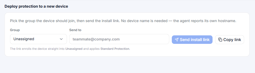 Deploy agent via email 1