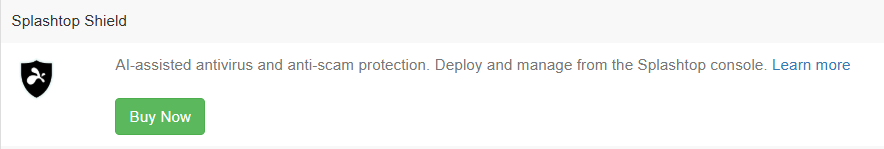 Splashtop Shield subscription page with the Buy Now button