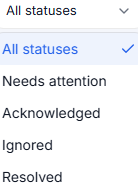Filter by status