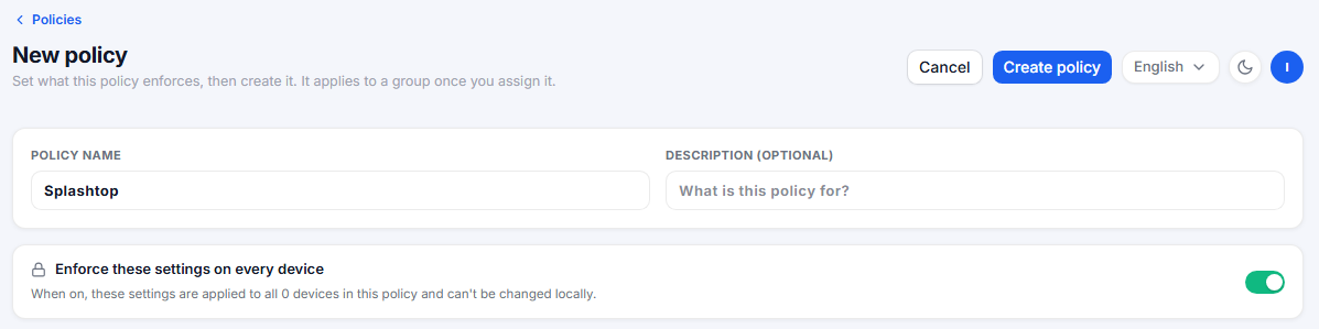 Enforce settings on every device